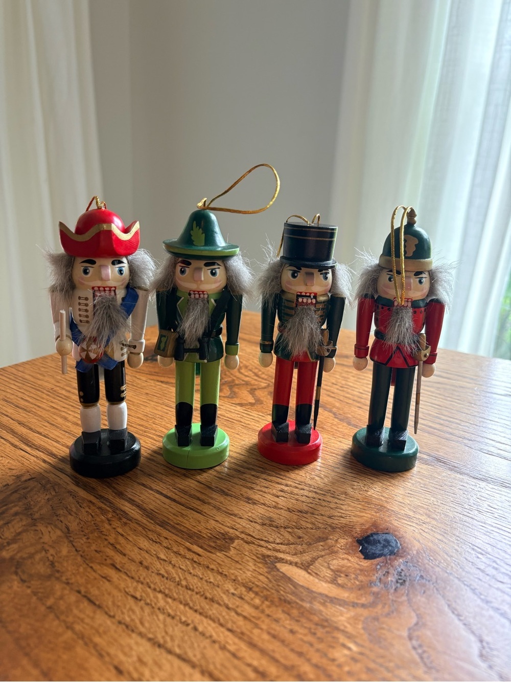 VTG Timeless Treasures Wooden Nutcracker Christmas Ornaments- set of 4